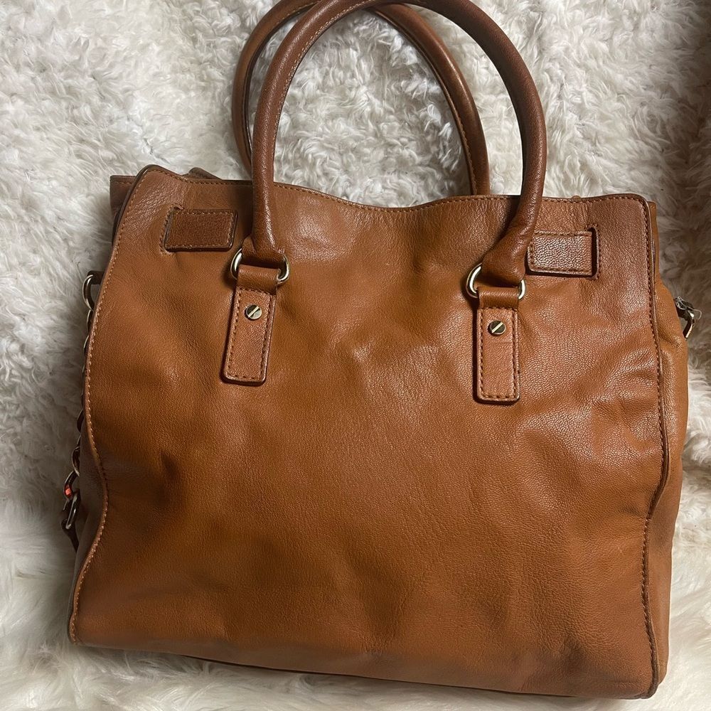 MICHAEL KORS Hamilton Brown Pebbled Leather large Tote  /Shoulder Bag. - Picture 2 of 16